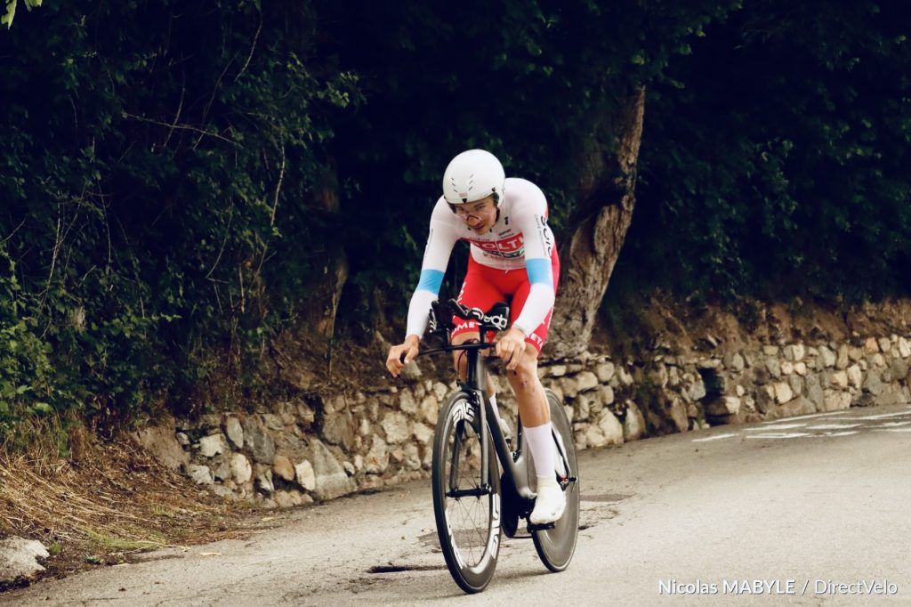 Dario Giuliano en la contrarreloj del Giro Next Gen. Fotografía de Directvelo